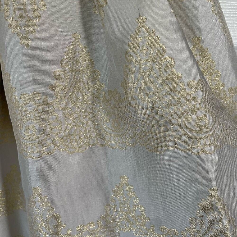Monsoon Little Girls Damask Occasion Dress Puffy Silver/Gray and Gold Size 7/8 - Picture 7 of 15